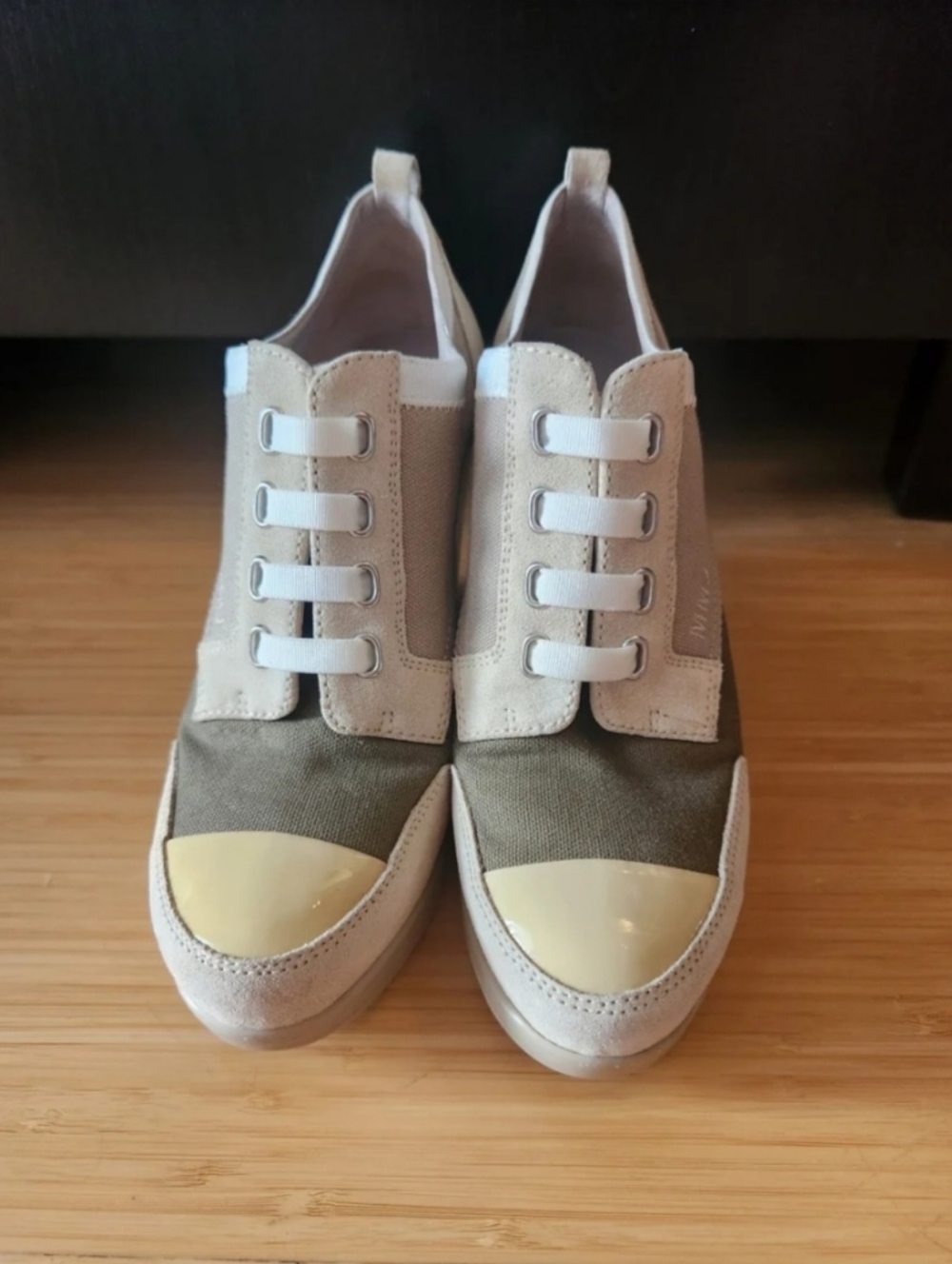 Marc By Marc Jacob Women’s Casual Beige & Olive Slip-On Platform Shoes